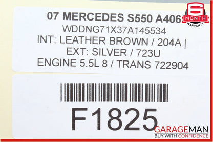 07-13 Mercedes W221 S550 S63 AMG Rear Left Driver Side Exterior Door Handle OEM