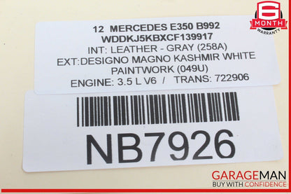 10-15 Mercedes W212 E350 C250 Rear / Front Right Side Exterior Door Handle White