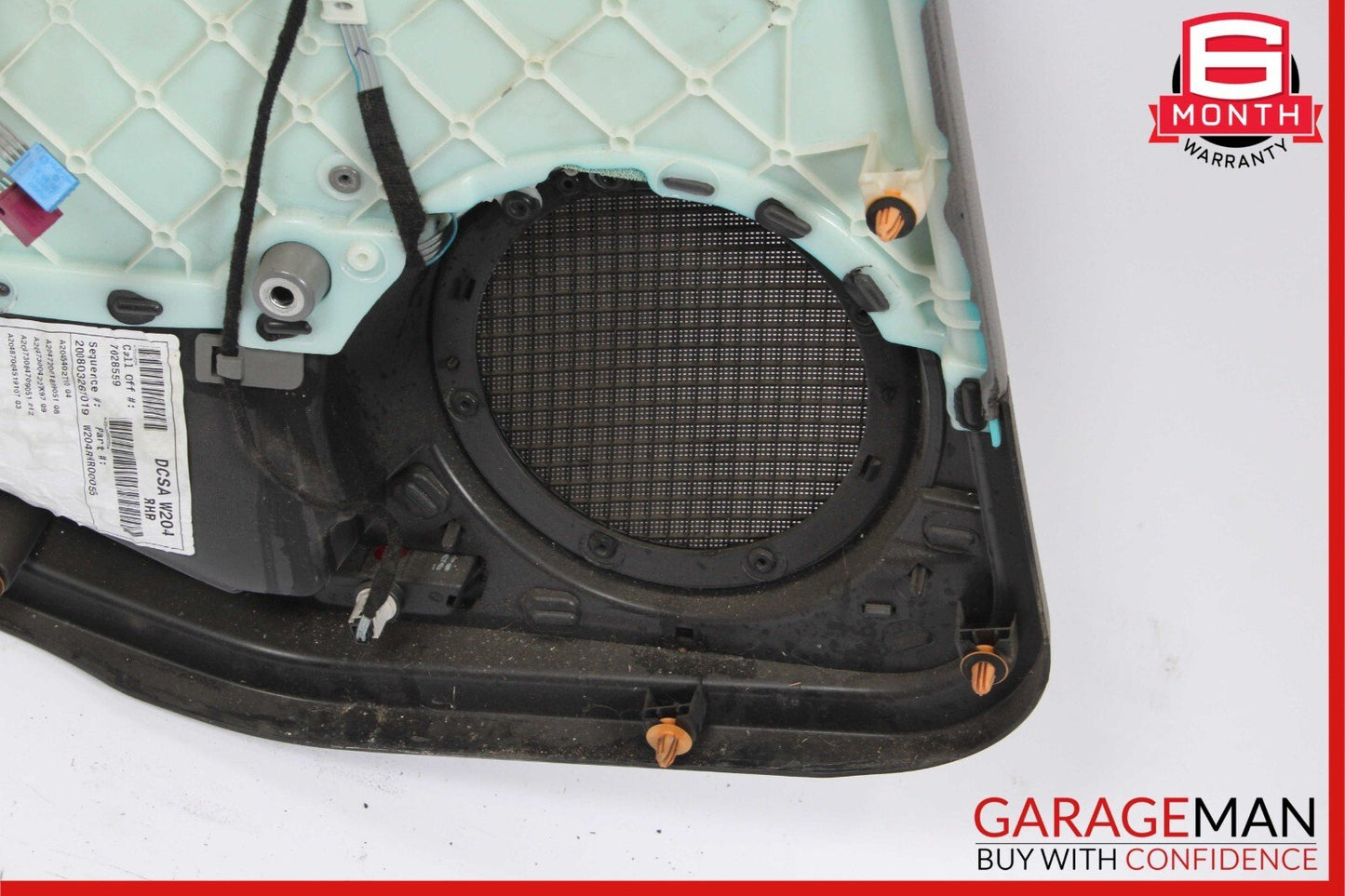 08-14 Mercedes W204 C250 C300 Sedan Rear Right Side Interior Door Panel Grey