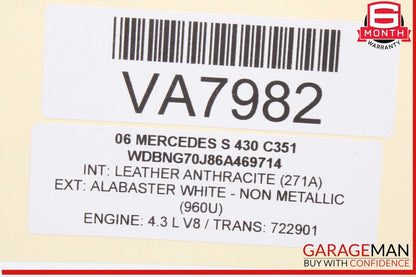 00-06 Mercedes W220 S430 Rear Left Driver Side Window Regulator Motor OEM