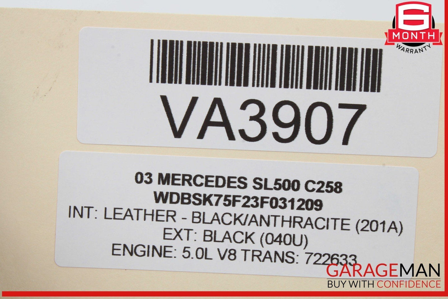 03-12 Mercedes R230 SL500 CL600 Front Left Side Door Window Regulator Motor OEM