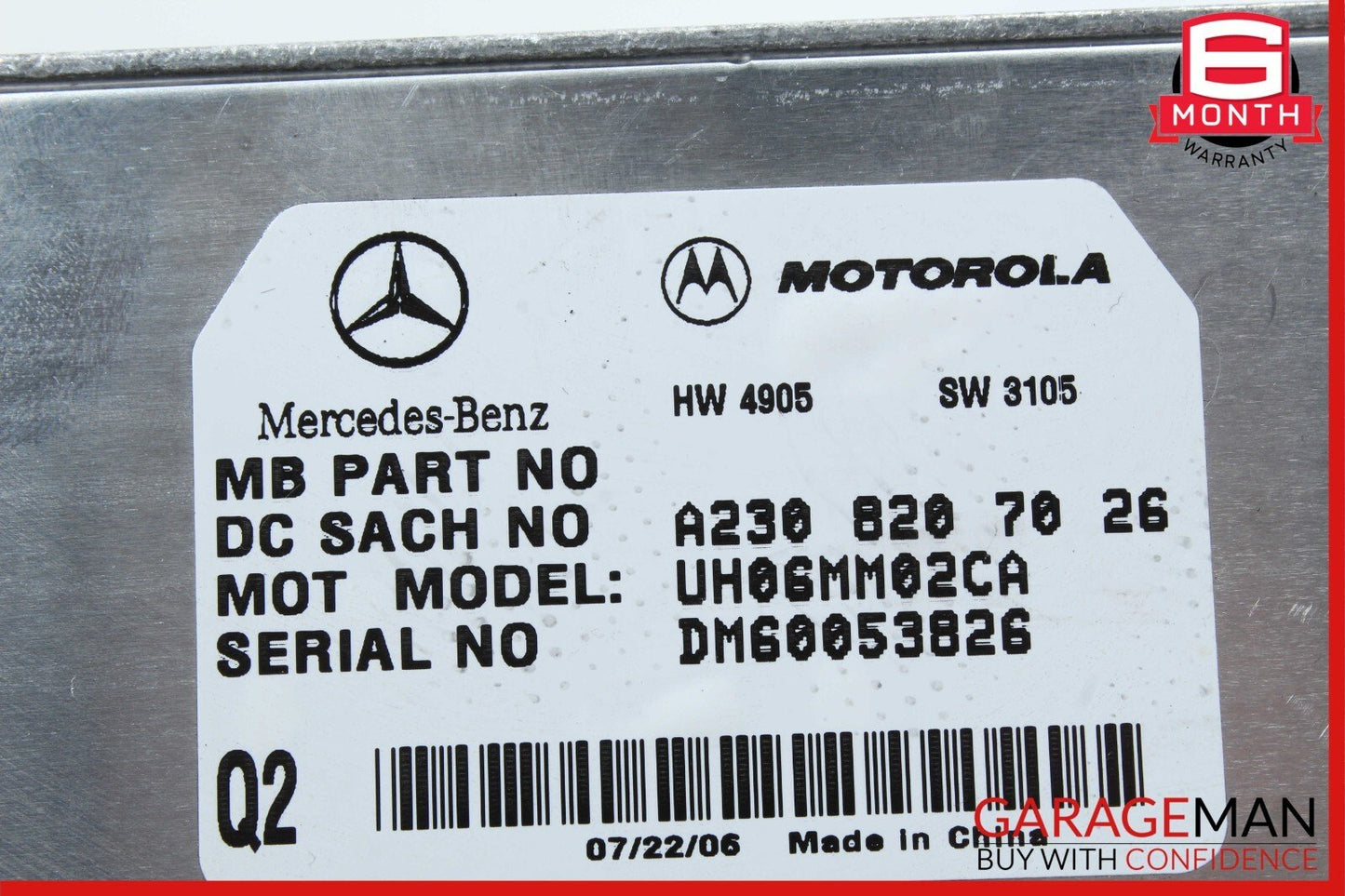 06-12 Mercedes GL450 SL550 CLS550 E350 Communication Control Module Unit