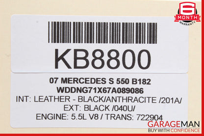 07-14 Mercedes W221 S550 S400 Trunk Seat Lumbar Vacuum Pump 2218000248 OEM