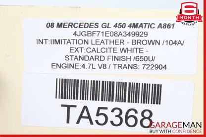 06-12 Mercedes X164 GL450 ML550 Windshield Washer Fluid Tank Bottle Reservoir