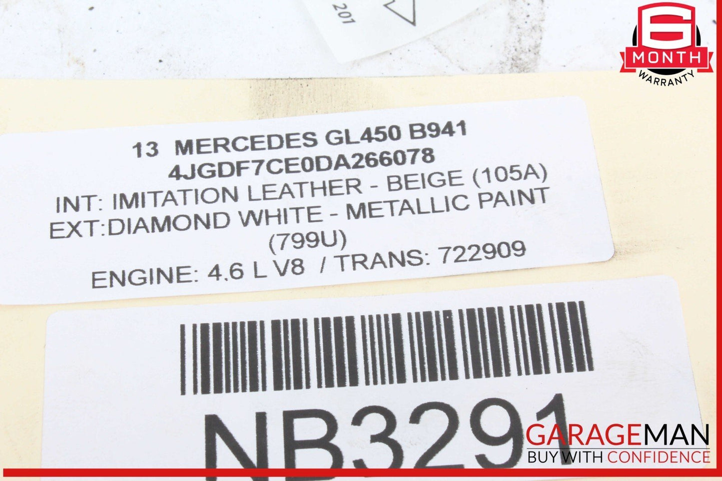 11-20 Mercedes X166 GL450 CLS550 SL550 Right Side Air Intake Hose Duct Pipe OEM