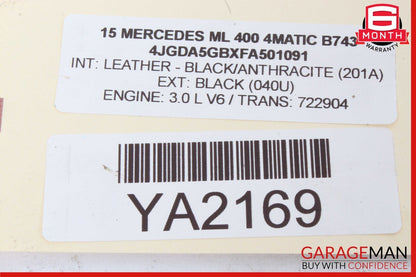 12-15 Mercedes W166 ML400 GL450 Window Regulator Motor Rear Left Side OEM