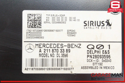 03-09 Mercedes W211 E350 GL450 Sirius Satellite Radio Receiver Module Unit OEM