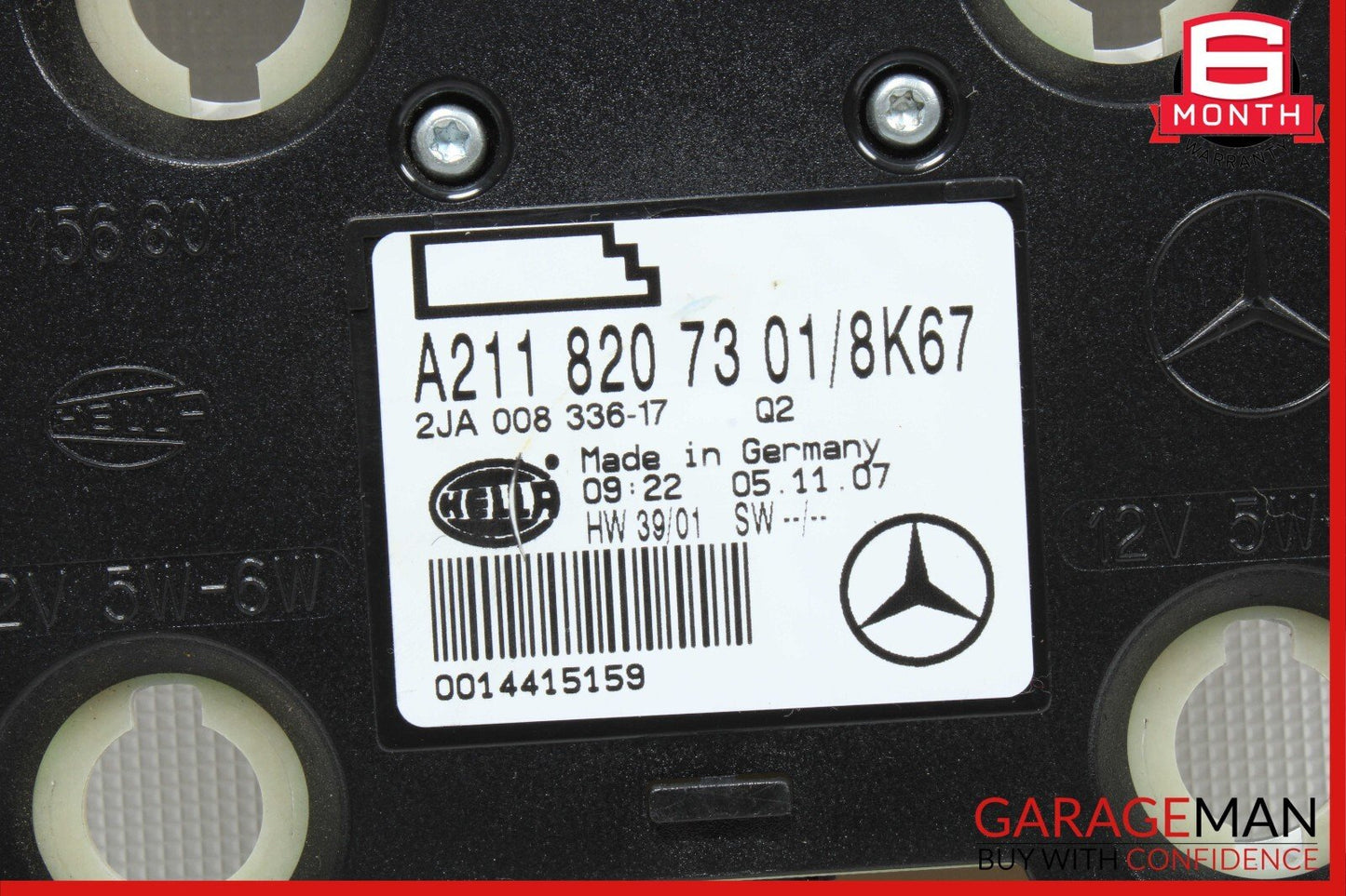 06-11 Mercedes W211 E550 E350 CLS550 Rear Overhead Dome Light Reading Map Brown