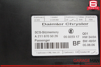 03-12 Mercedes W211 E320 CDI Front Right Side Seat Control Module Unit OEM