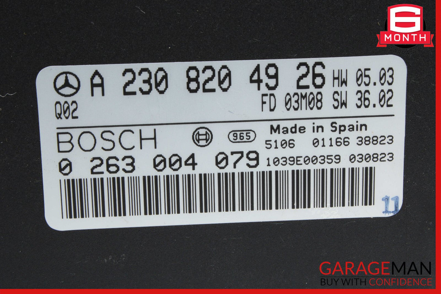 03-06 Mercedes R230 SL500 SL55 Park Parking Assist Control Module 2308204926 OEM