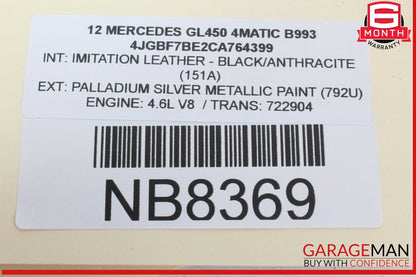 06-12 Mercedes X164 GL450 4MATIC Front Right Side Fog Light Lamp Bumper Grille