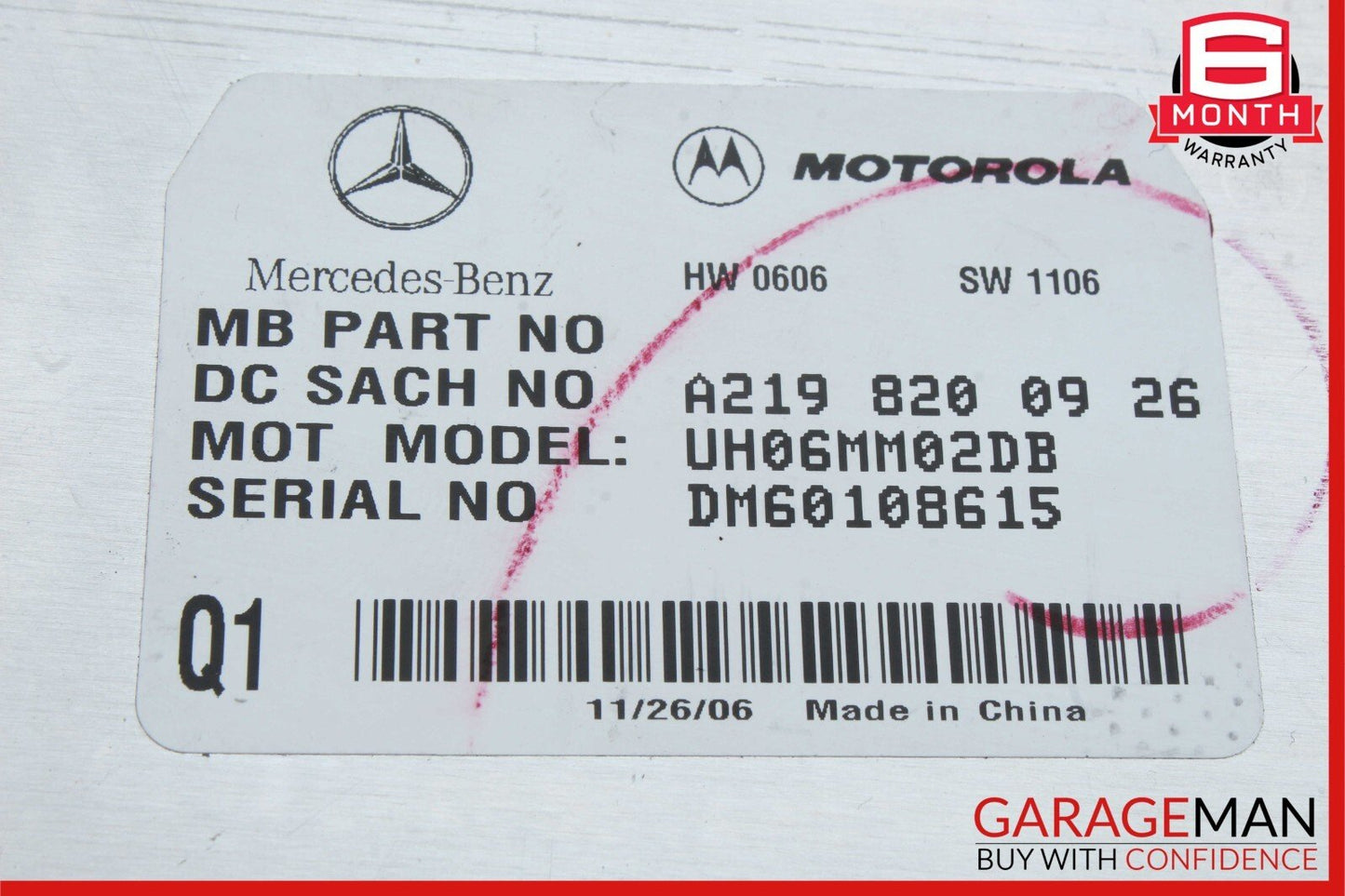 06-12 Mercedes X164 GL450 ML500 SL65 Communication Control Module 2198200926 OEM