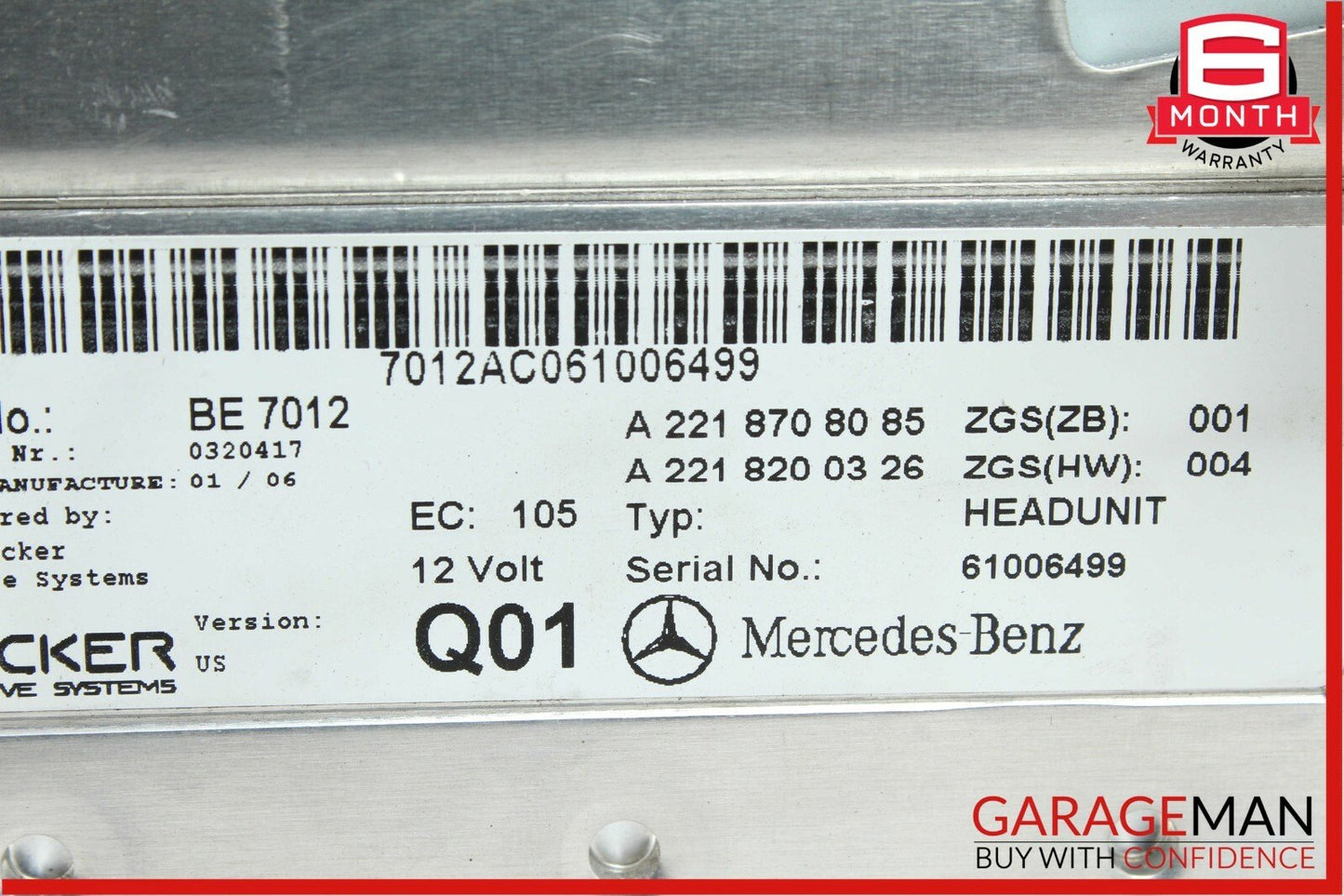 07-09 Mercedes W221 S550 S63 AMG Navigation Command Comand Head Unit CD Audio