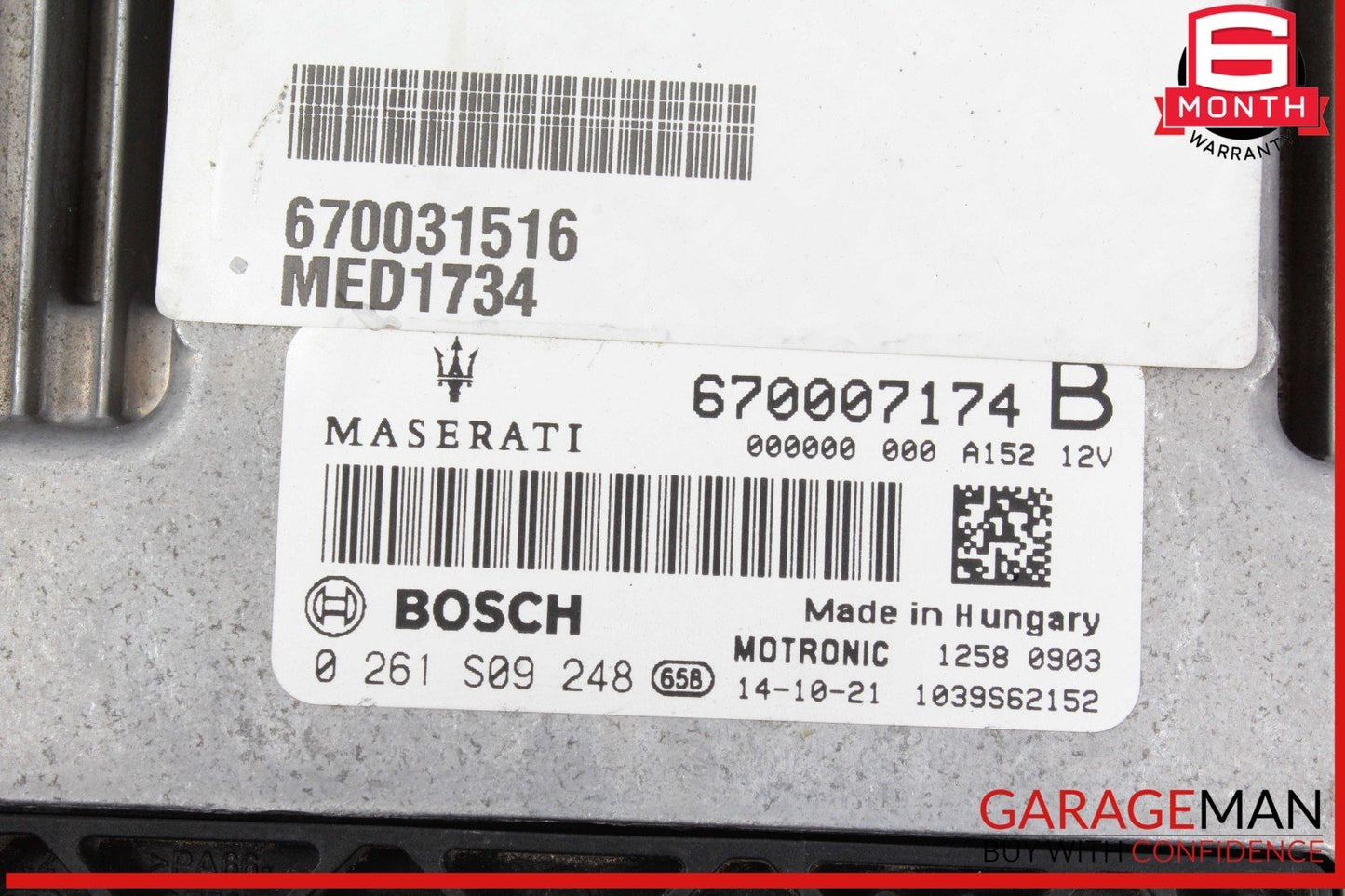 14-17 Maserati Quattroporte S ECU ECM Engine Computer Control Module Unit OEM