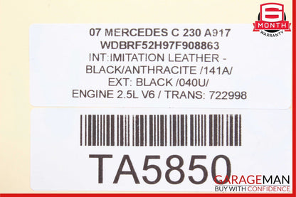 01-07 Mercedes W203 C230 C280 C55 AMG Rear Left Side Door Lock Latch Actuator
