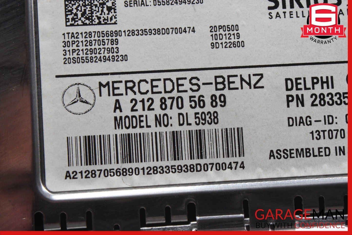 10-17 Mercedes W212 E350 C250 C300 Sirius Satellite Radio Receiver Module Unit