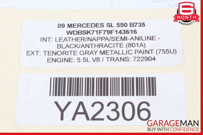 09-12 Mercedes R230 SL550 SL63 AMG Headrest Head Rest Left or Right Side OEM