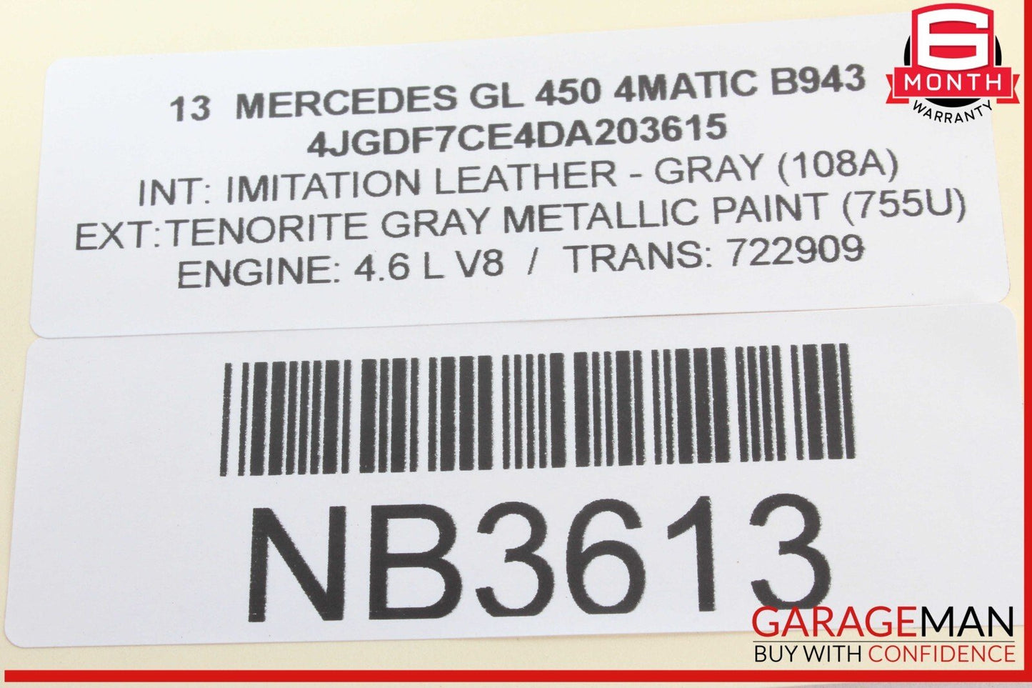 12-16 Mercedes X166 GL450 4MATIC Rear Left Driver Side Exterior Door Handle OEM