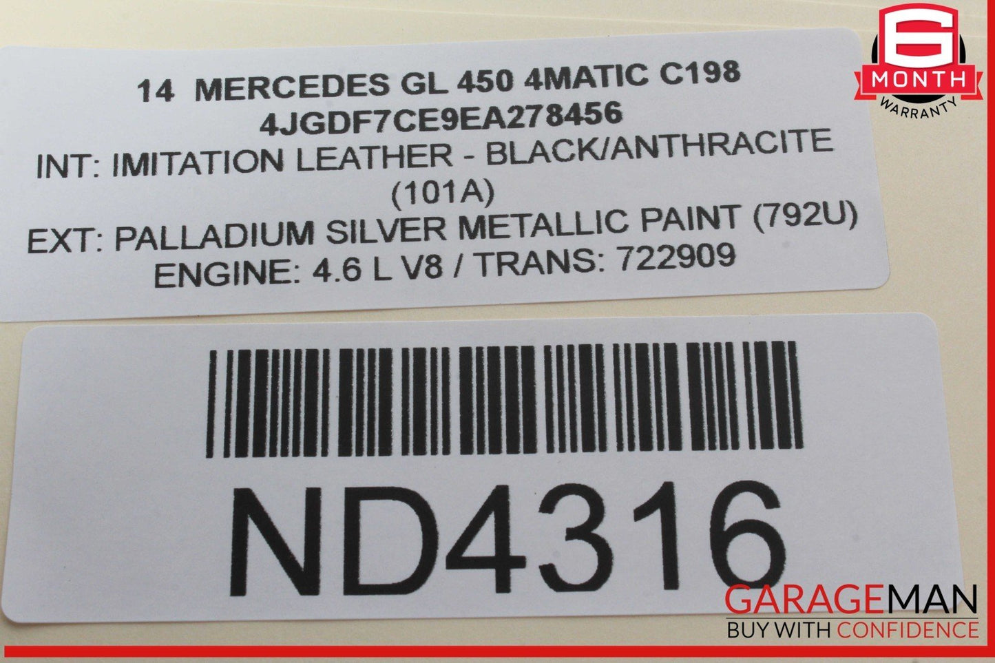 12-19 Mercedes X166 GL450 4MATIC Rear 2nd Row Right Seatbelt Seat Belt Retractor