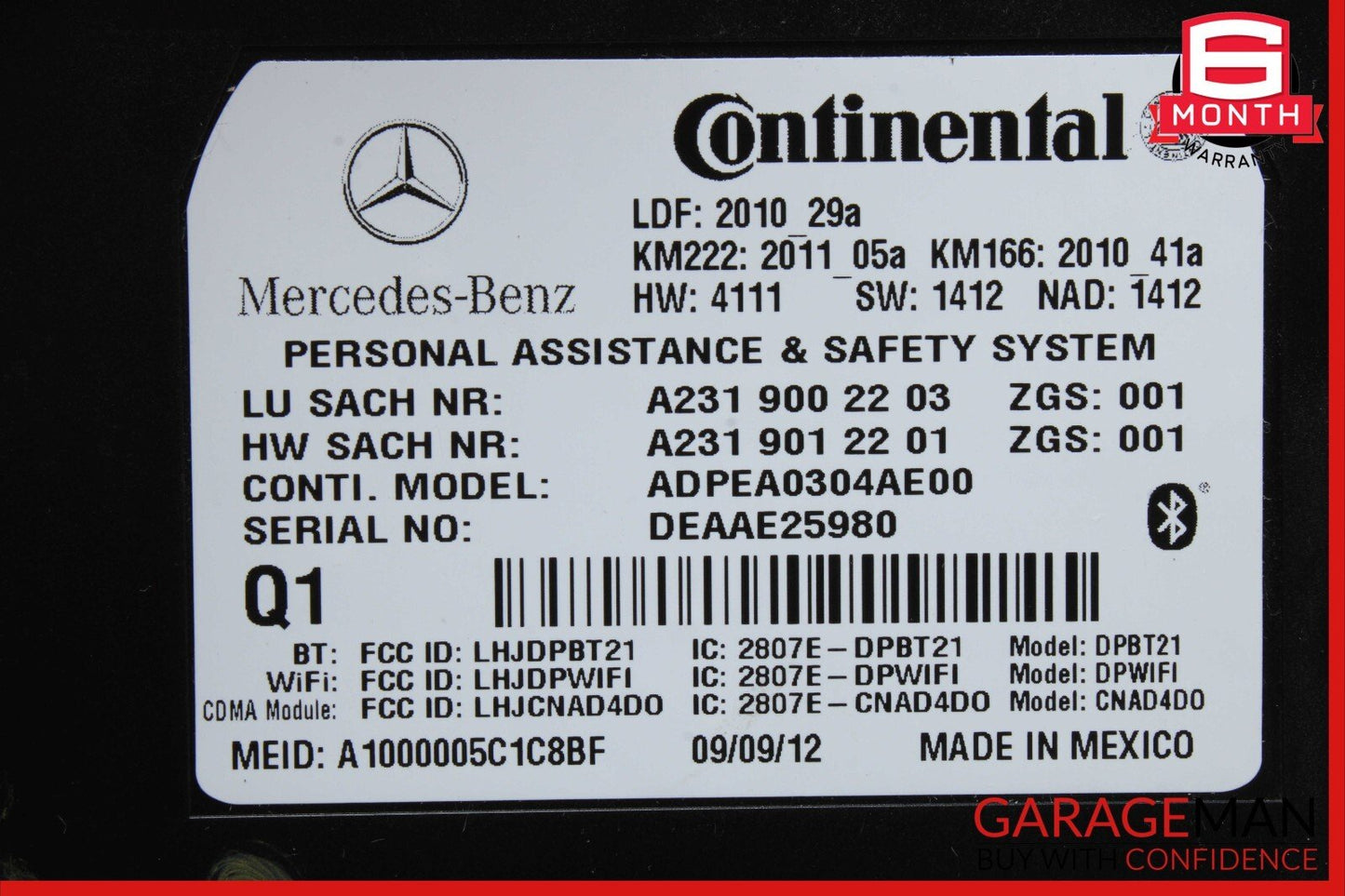 12-20 Mercedes W204 C250 GLA250 E550 SL400 Communication Control Module Unit OEM