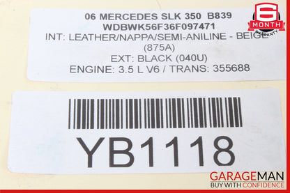 06-13 Mercedes R171 SLK350 Right Side Engine Motor Cylinder Head Valve Cover OEM