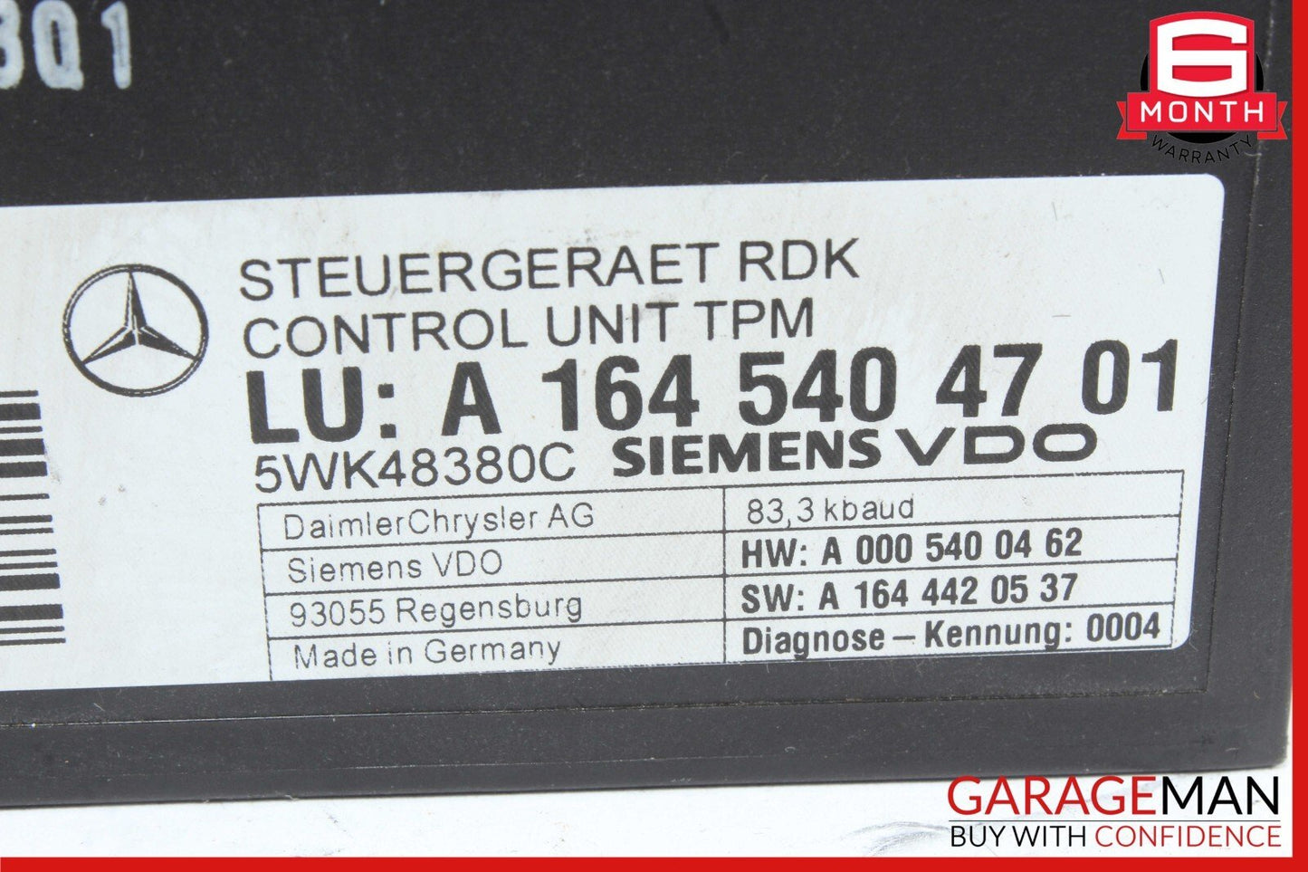 06-13 Mercedes W164 ML350 CL550 TPMS Tire Pressure Control 1645404701 OEM