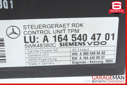 06-13 Mercedes W164 ML350 CL550 TPMS Tire Pressure Control 1645404701 OEM