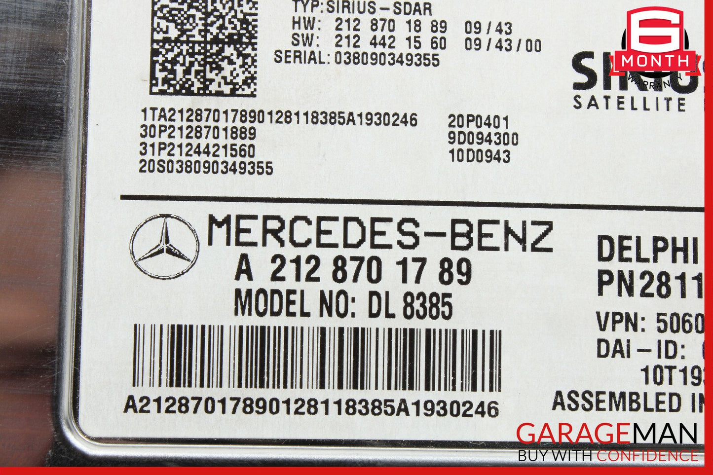 10-17 Mercedes W204 C300 E350 C250 Sirius Satellite Radio Receiver Module Unit