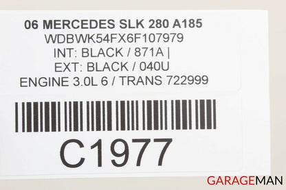 05-11 MERCEDES R171 SLK350 REAR LEFT DRIVER SIDE QUARTER WINDOW GLASS OEM