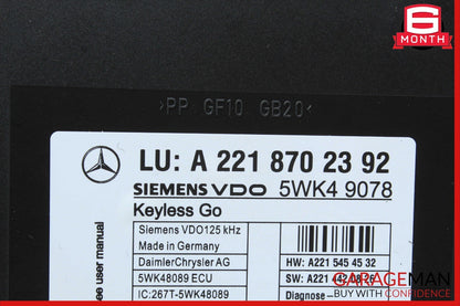 07-13 Mercedes W221 S550 CL550 Keyless Go Control Module Unit 2218702392 OEM