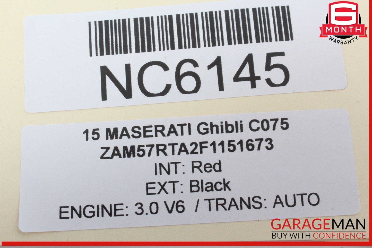 14-17 Maserati Ghibli Quattroporte Rear Interior Overhead Dome Light Lamp OEM