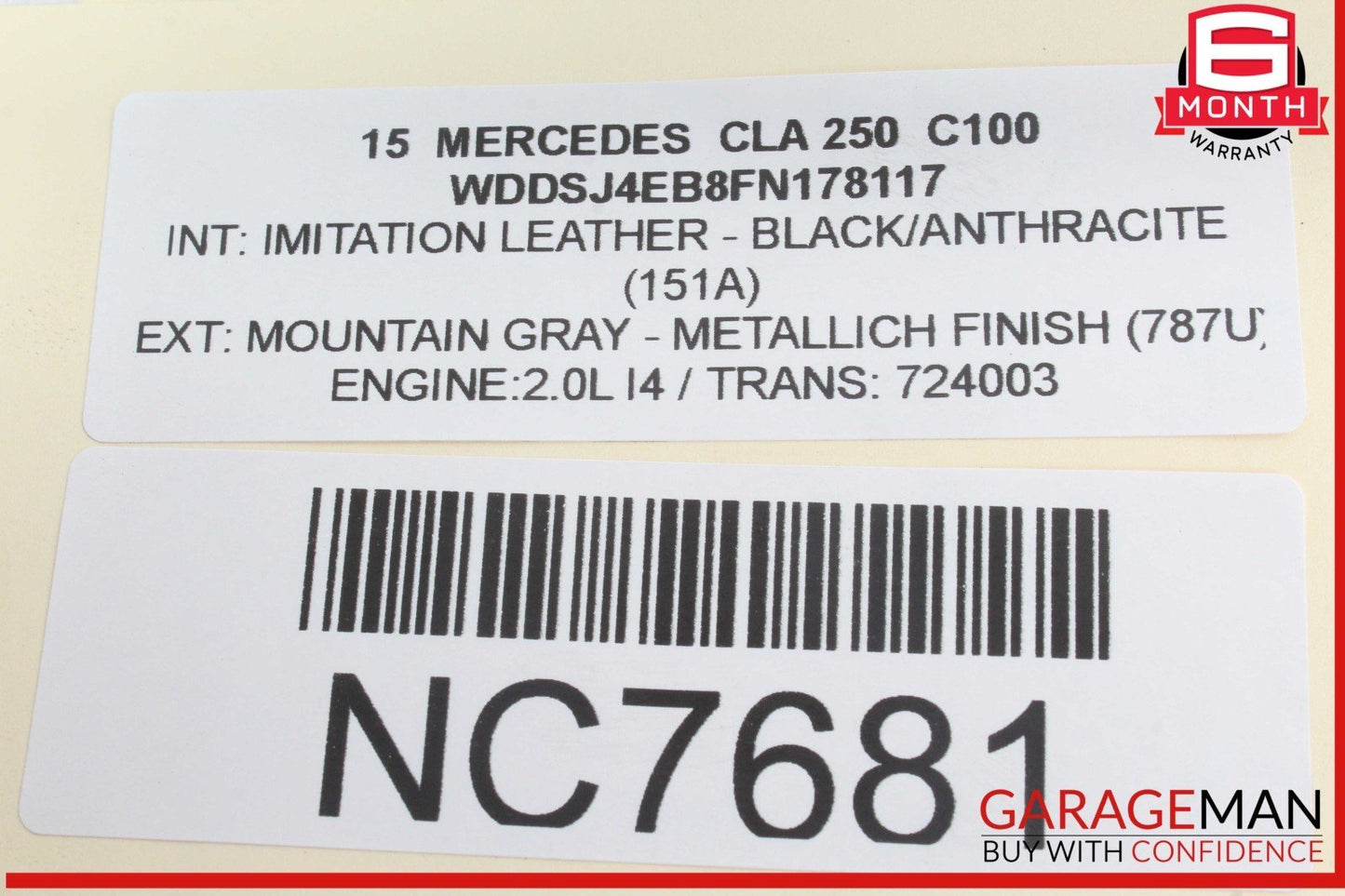 14-18 Mercedes W117 CLA250 Rear Left Side Suspension Lower Control Arm OEM