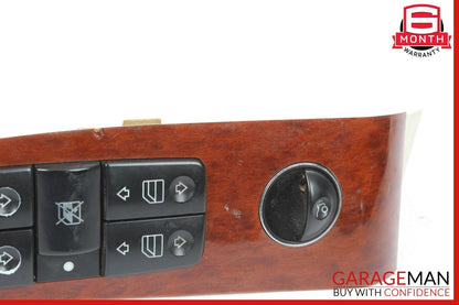 00-06 Mercedes W220 S500 Front Left Driver Side Master Window Switch Trim Wood