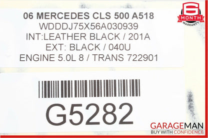 06-11 Mercedes W219 CLS500 Rear Top Upper Seat Cushion Cover Assembly Black