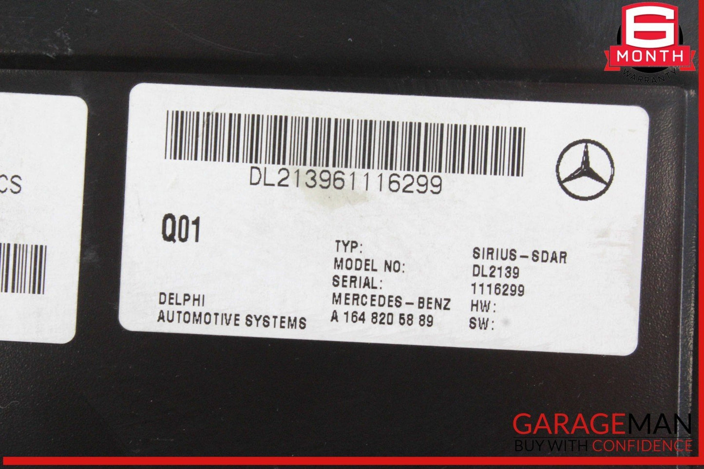 03-11 Mercedes W164 ML350 GL450 Sirius Satellite Radio Receiver 1648205889 OEM