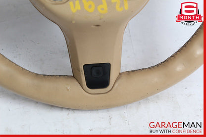 11-14 Porsche Panamera 970 Multifunction Steering Wheel Assembly Beige OEM