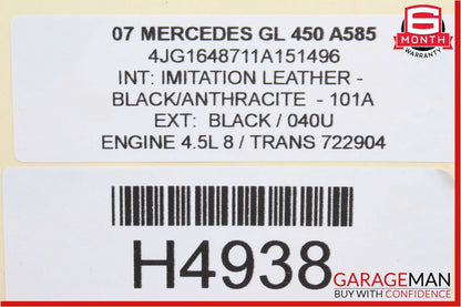 06-12 Mercedes GL450 GL350 ML320 Rear Right Side Door Wire Harness Wiring OEM