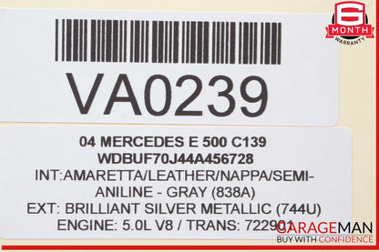 03-06 Mercedes W211 E500 E320 Rear Center Middle Seat Belt Gray 2118602385 OEM
