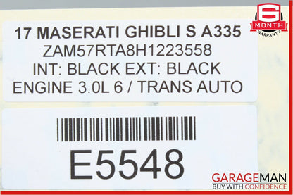 14-17 Maserati Ghibli S Q4 Auto Trans Automatic Transmission Assembly OEM 20k