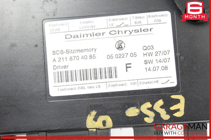 03-11 Mercedes W211 E350 Front Left Side Seat Control Module 2118704085 OEM