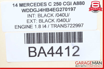 08-14 Mercedes C250 C350 Front Right and Left Sunvisor Sun Visor Cover Set Black