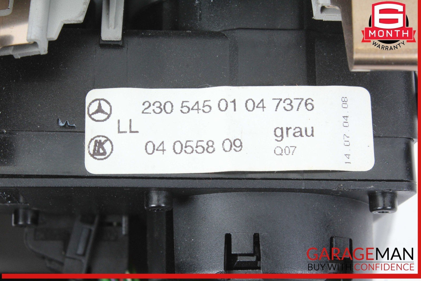 03-12 Mercedes R230 SL500 SL550 SL55 AMG Headlight Control Switch Assembly Gray