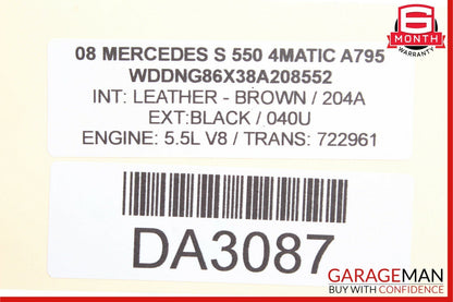 07-13 Mercedes W221 S550 Front Right Side Exterior Door Handle Keyless Go Black