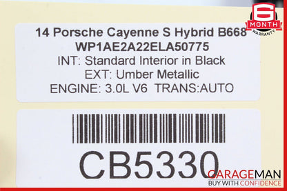 11-14 Porsche Cayenne 958 S Rear Tailgate Trunk Lift Support Strut Shock Set OEM
