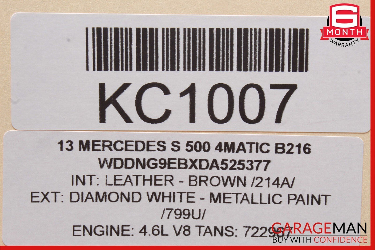07-14 Mercedes CL550 S500 S550 Electronic Parking Button Switch Control Module