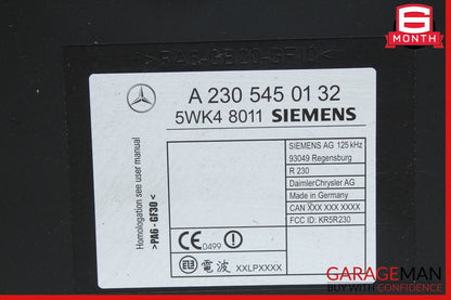 00-03 Mercedes R230 SL500 Keyless Go Entry Control Module Unit OEM