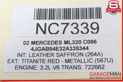 98-05 Mercedes W163 ML320 ML55 AMG Rear Glass Windshield Wiper Motor Unit