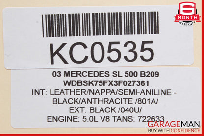 03-11 Mercedes R230 SL500 CLS350 Yaw Turn Rate Acceleration Sensor 0025426618