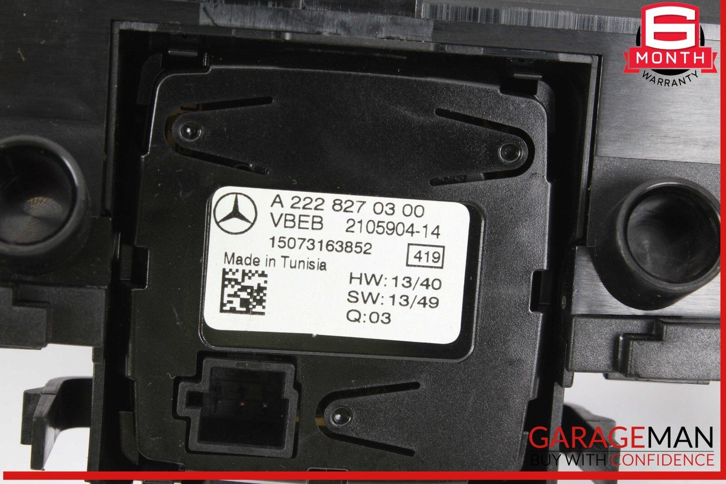 15-18 Mercedes W205 C300 Center Dashboard Hazard Control Switch w/ Clock Assy