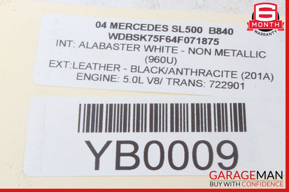 03-12 Mercedes SL550 SL500 Front Left Driver Side Window Regulator Motor Unit